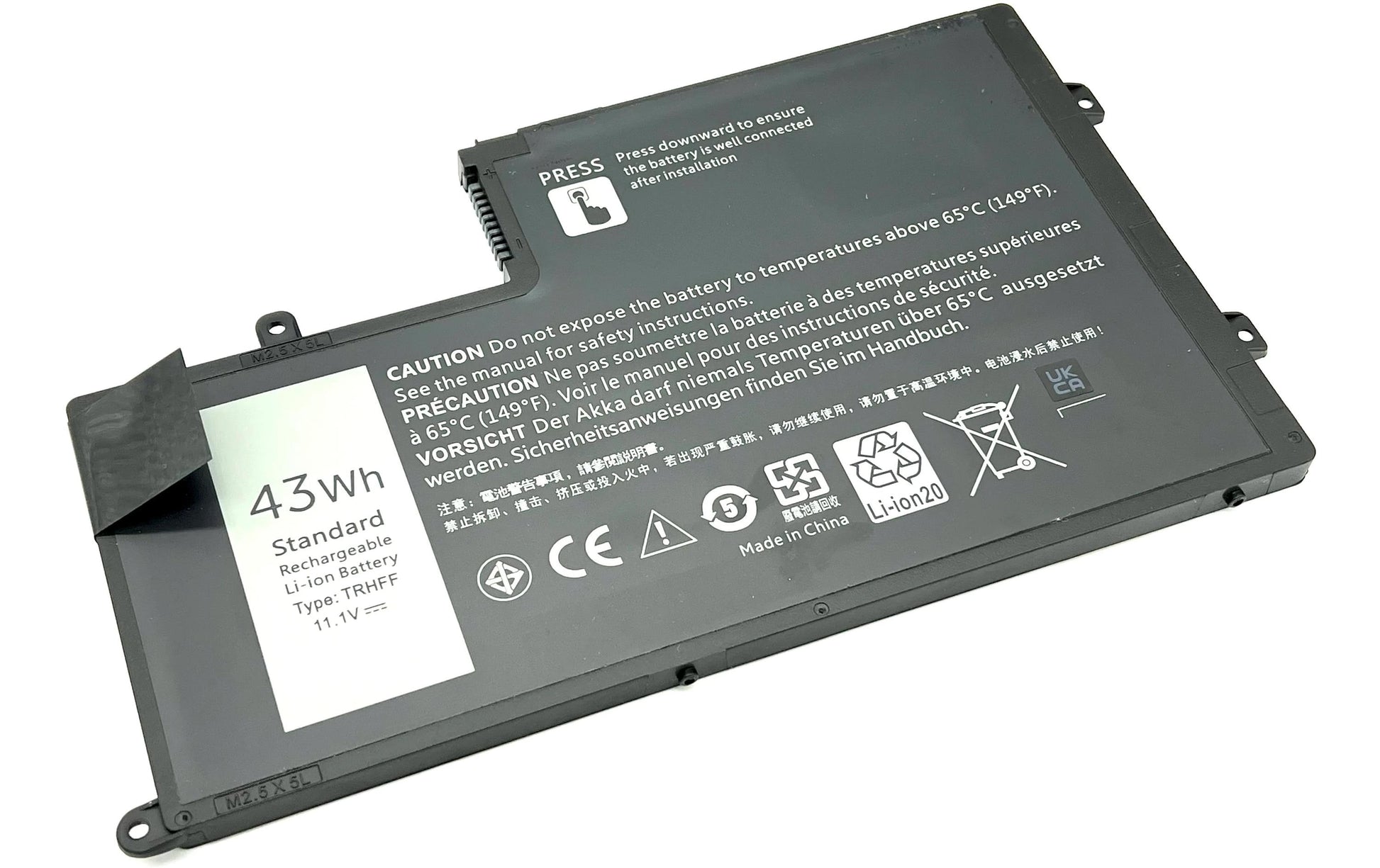 Vistaport Notebook-Akku – für Dell Inspiron 14/15 – 43 Wh, 11,1 V (3 Zellen) – Schwarz