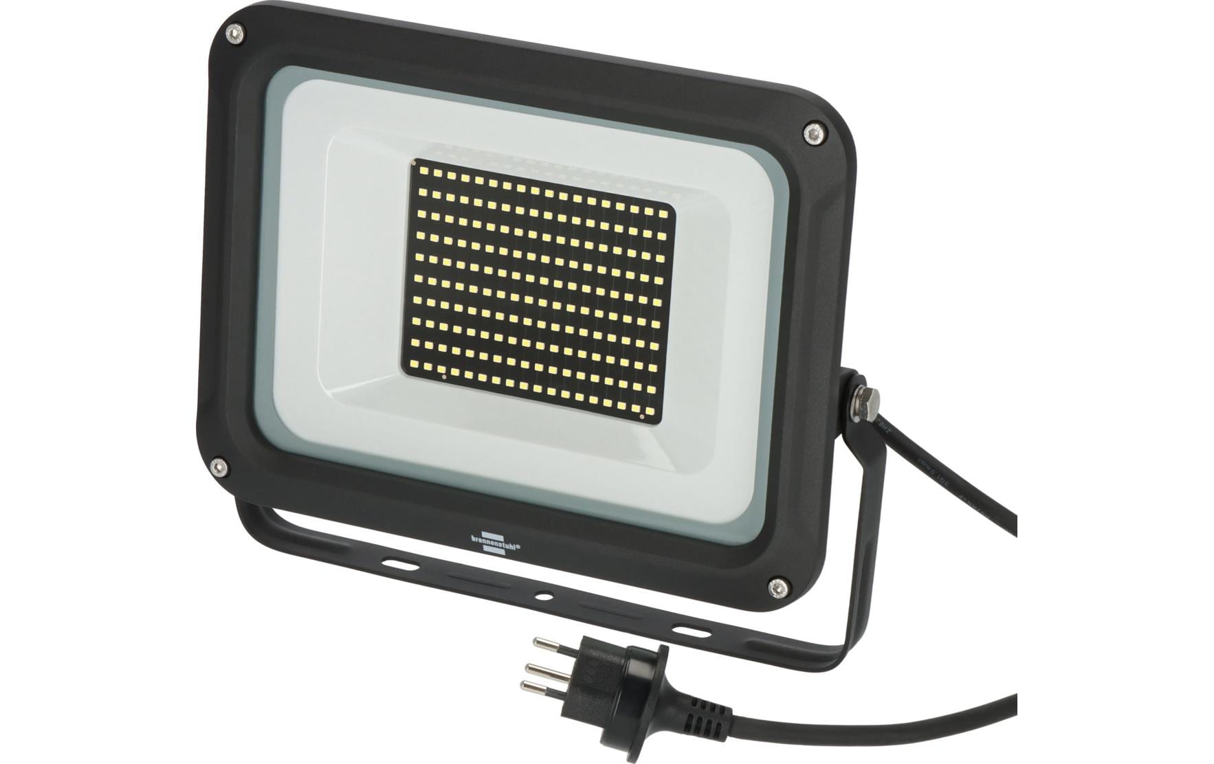Brennenstuhl Aussenwandleuchte – 100 W – Kaltweiss, 6500 K – IP65 – Netzbetrieb – dimmbar – Schwarz – Metall