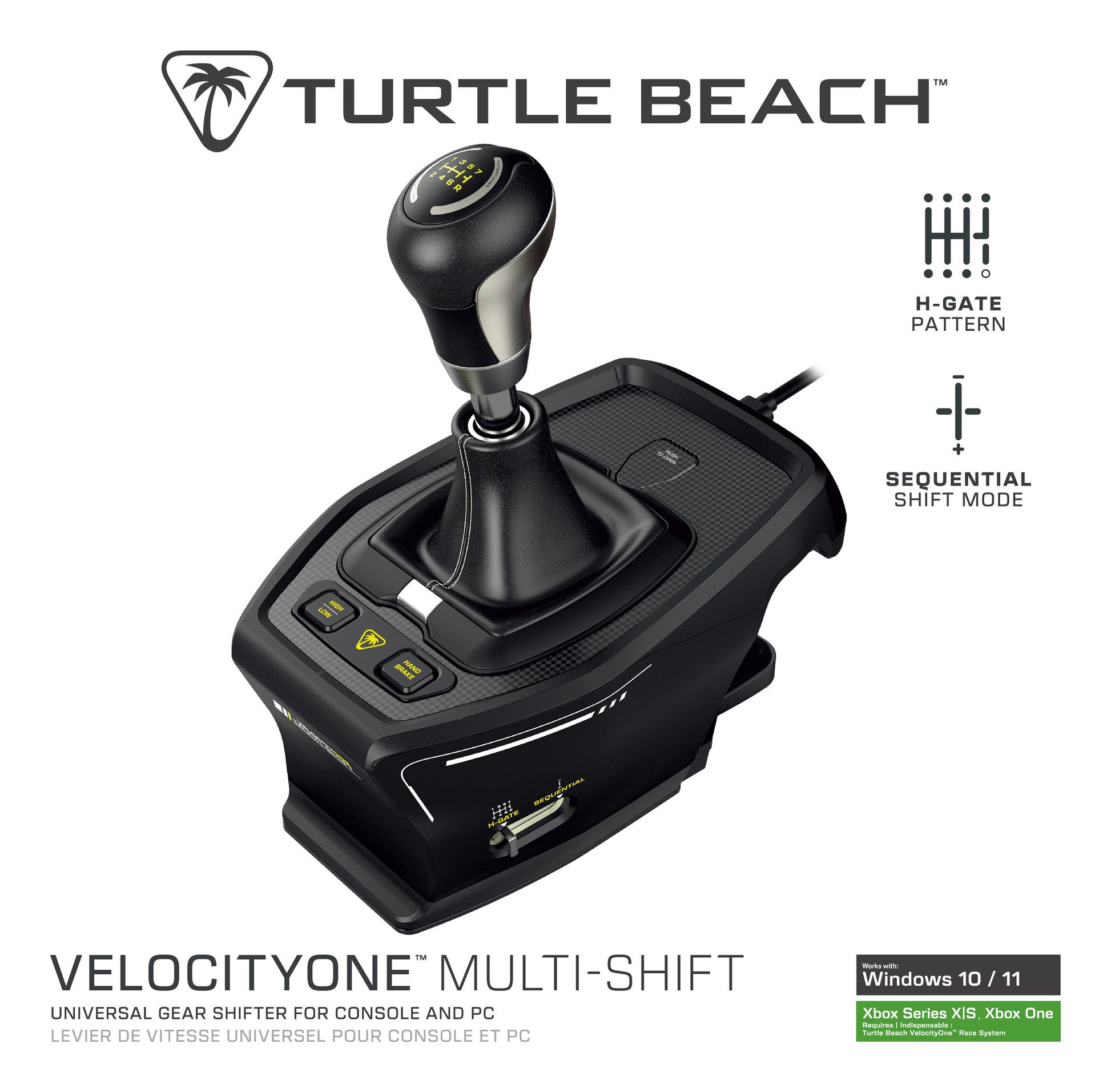 Turtle Beach VelocityOne Multi-Shift – Rennsport-Schalthebel-Add-on – Schwarz – für Windows 10/11 und Xbox