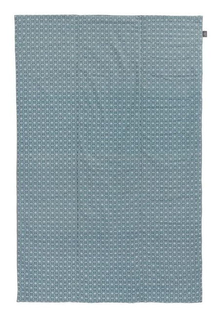 URBANARA Ankisa Wohndecke – Baumwolle, Grüngrau/Weiss/Taubenblau – 130 × 190 cm