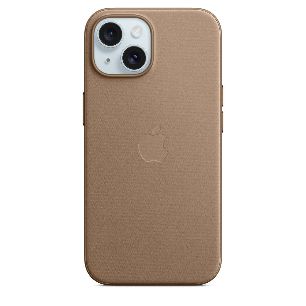 Apple Backcover FineWoven – für Apple iPhone 15 – Taupe – Feintwill – MagSafe-kompatibel