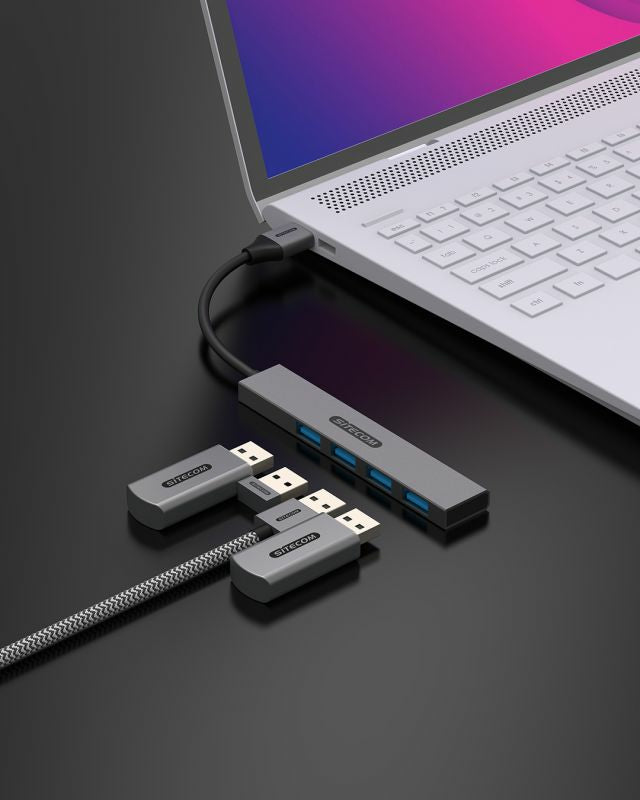 Sitecom CN-5004 USB-Hub – USB-A, 4× USB-A, für Windows/Mac/ChromeOS