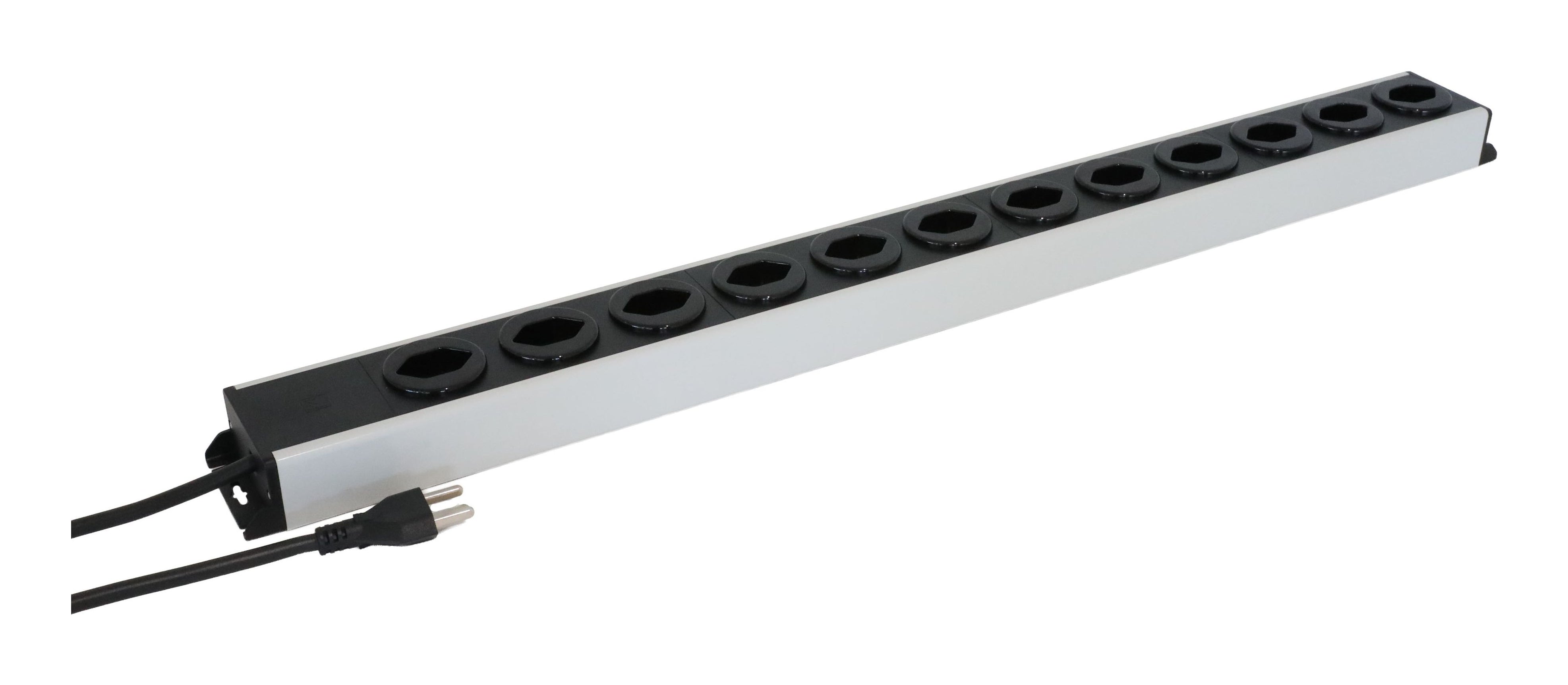 Max Hauri AG Max Hauri Power Line Steckdosenleiste – 12× T23, 1,5 m, ohne Schalter, 230 V/16 A, grau/schwarz