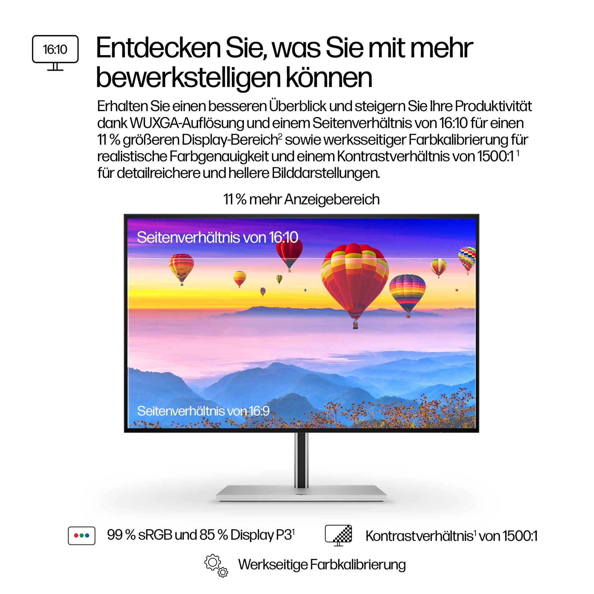 HP Series 7 Pro 24 (724pu) – Monitor, 24", 1920 × 1200 (WUXGA), USB-C, Schwarz/Silber