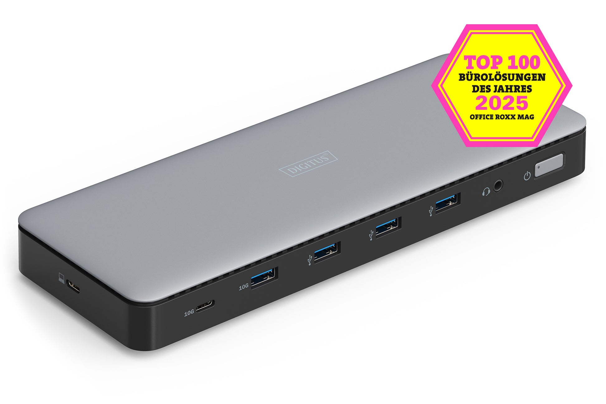 Digitus Dockingstation – USB-C, 2× DP, 3× HDMI, 4× USB-A, GbE, 3,5 mm Audio, für Windows/Mac/ChromeOS