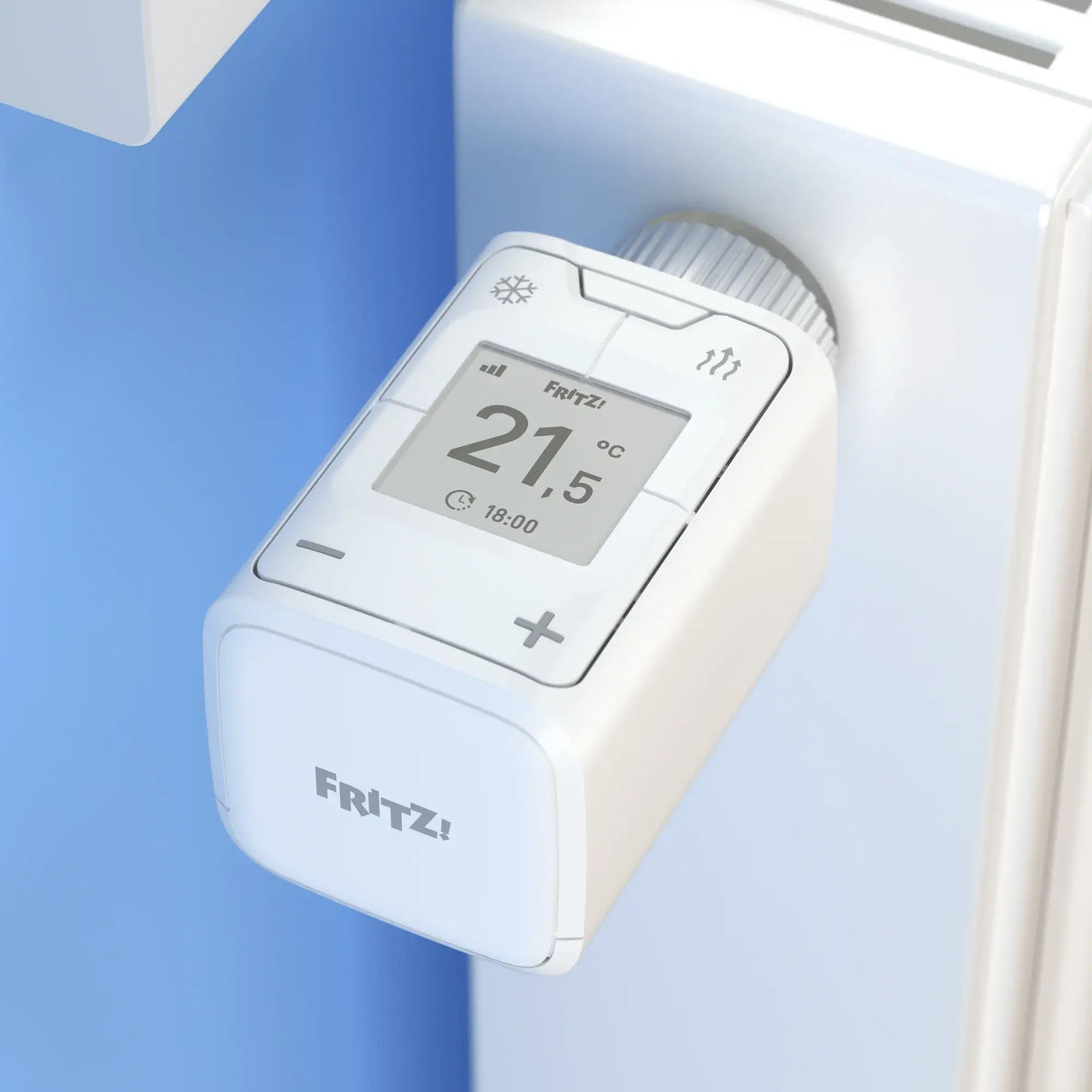 FRITZ! FRITZ Smart Thermo 302 – Smart-Thermostat – Eingebautes Display, Batteriebetrieben, Innenbereich