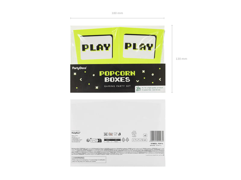PartyDeco Fingerfood-Schale, Papier/Karton, quadratisch – 70 × 70 × 120 mm, mehrfarbig – 6 Stk.