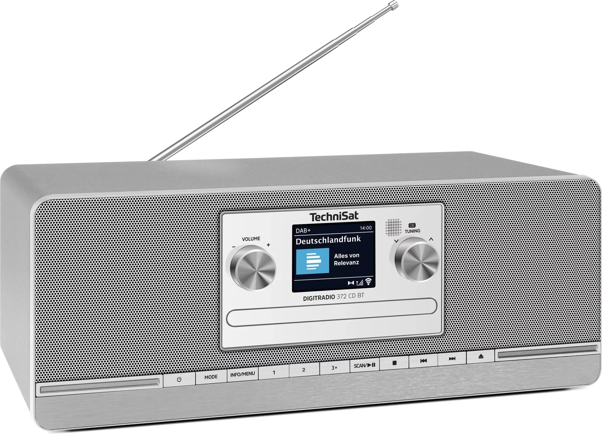 TechniSat DigitRadio 372 CD BT – DAB+/UKW-Tischradio, Bluetooth – Silber