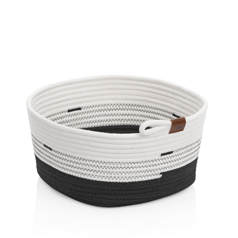 Kela Hedda Aufbewahrungskorb – Baumwolle/Polyester – Schwarz/Weiss – 300 × 170 × 320 mm