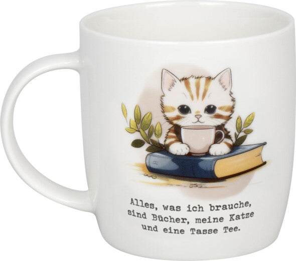 Könitz Porzellan Könitz Teetasse – 400 ml, Ø 8,7 cm, H 9,2 cm, Porzellan, Weiss, spülmaschinenfest, mikrowellengeeignet