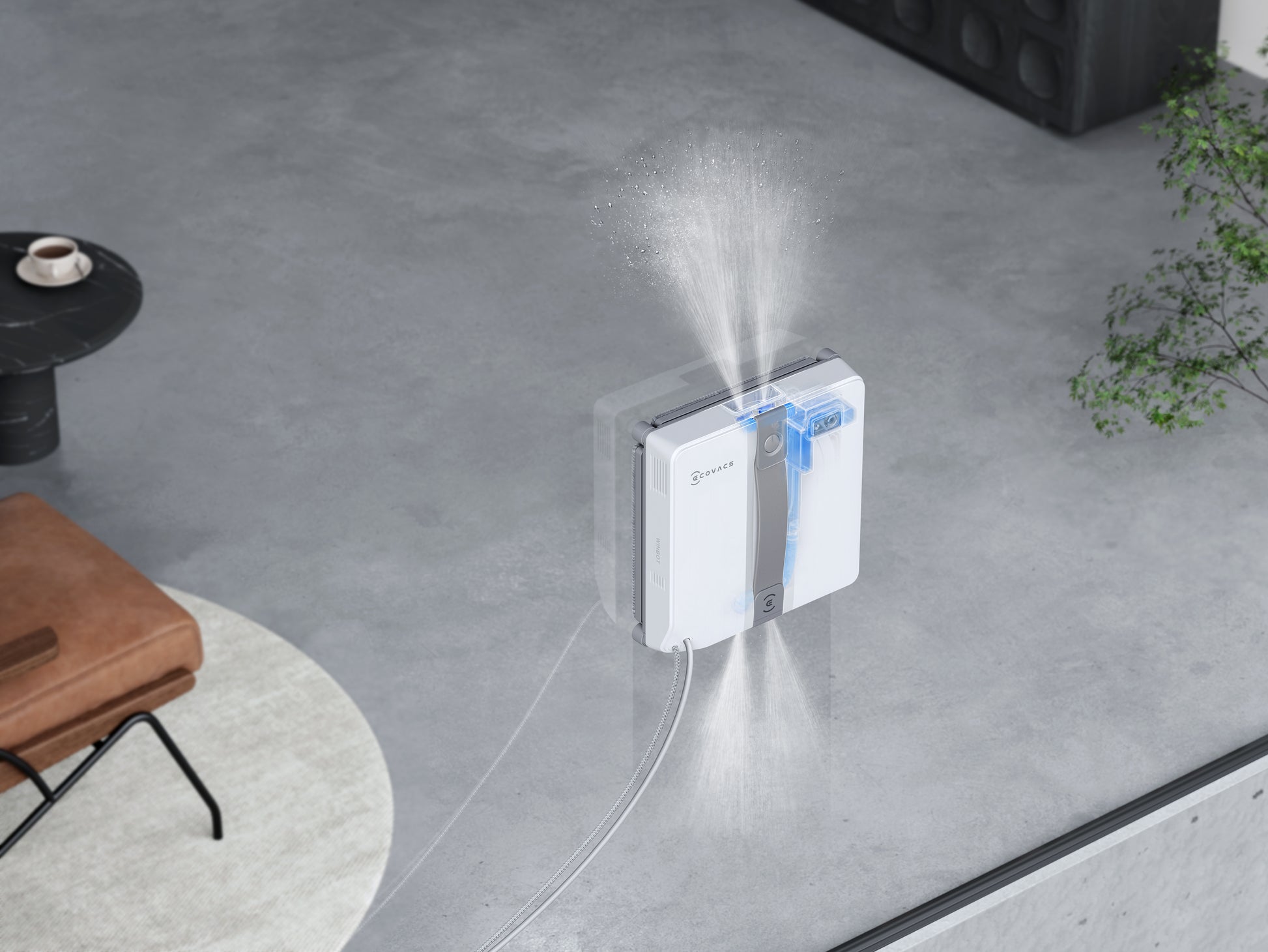 Ecovacs Fensterputzroboter – Grau, für Fenster