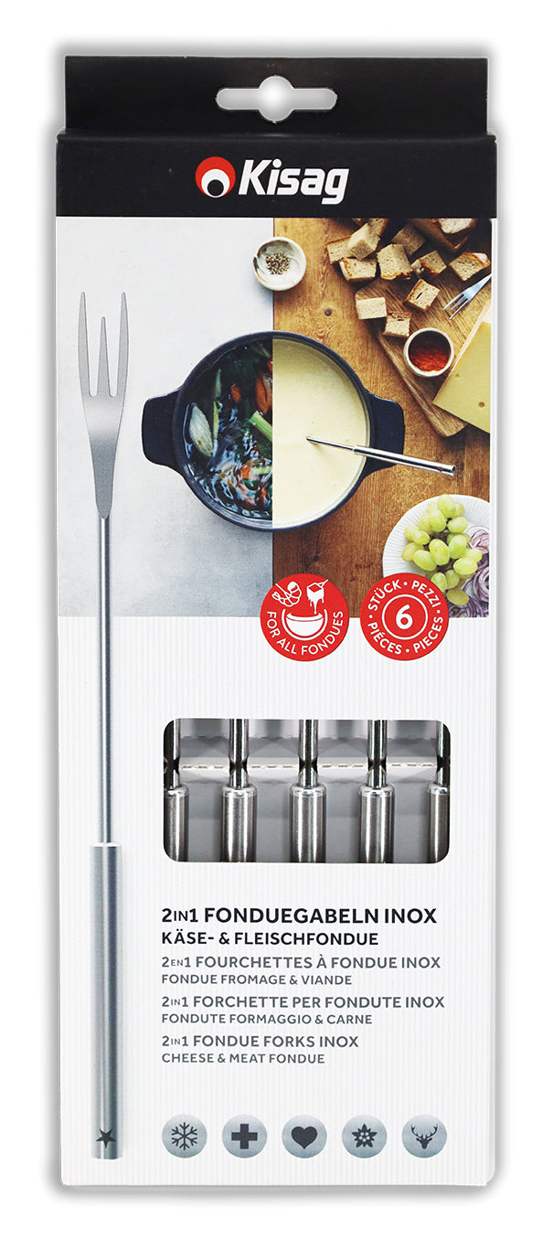 Kisag Fonduegabel 26,5 cm, Edelstahl 18/10, 6 Stk., silber