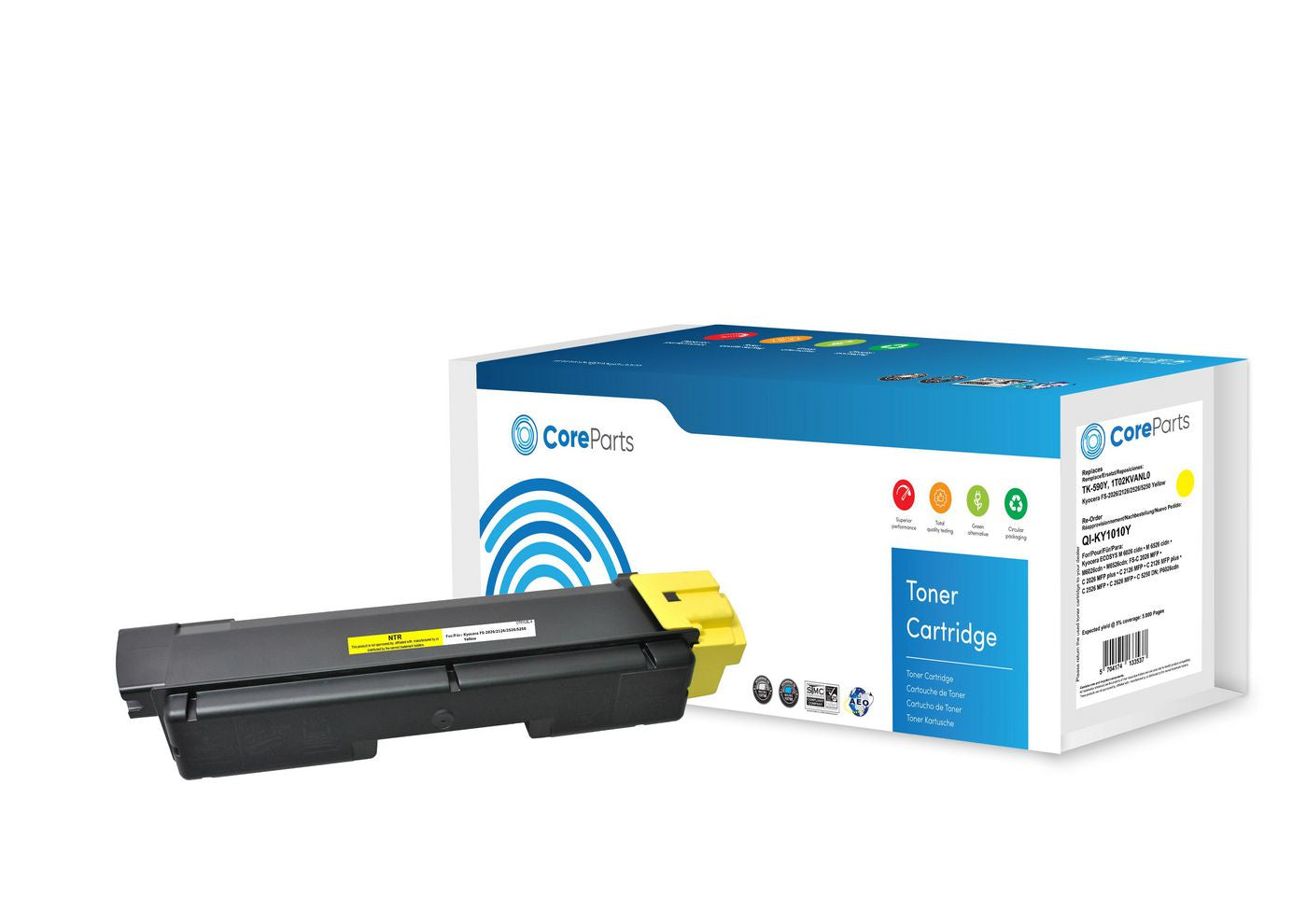 CoreParts Kyocera TK-590Y Gelber Toner – Original – 5'000 Seiten – für Kyocera FS-2026/2126/2526 und andere
