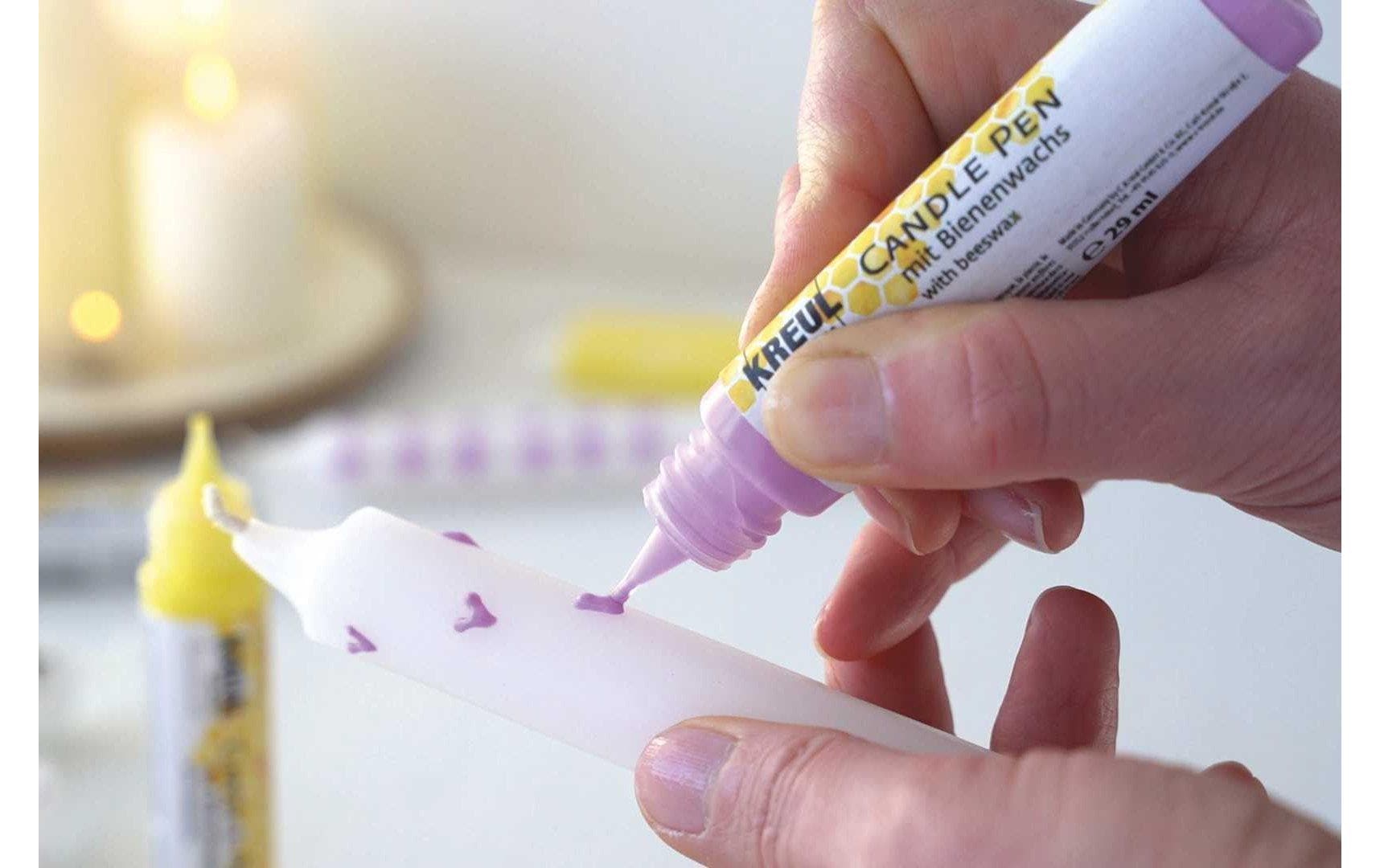 Kreul Candle Pen Bee Happy Kerzenmalfarbe – Mehrfarbig – 6 Farben, 6×29 ml (174 ml) – für Wachs