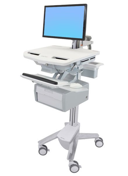 Ergotron StyleView – Computerwagen mit LCD-Arm, 1 Schublade, bis 24,0", VESA 75×75/100×100, Grau