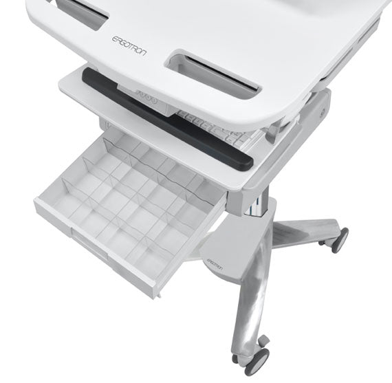 Ergotron Multimedia-Wagen für Bildschirme bis 61 cm, 2 Fächer, Weiss, VESA-Halterung, höhenverstellbar