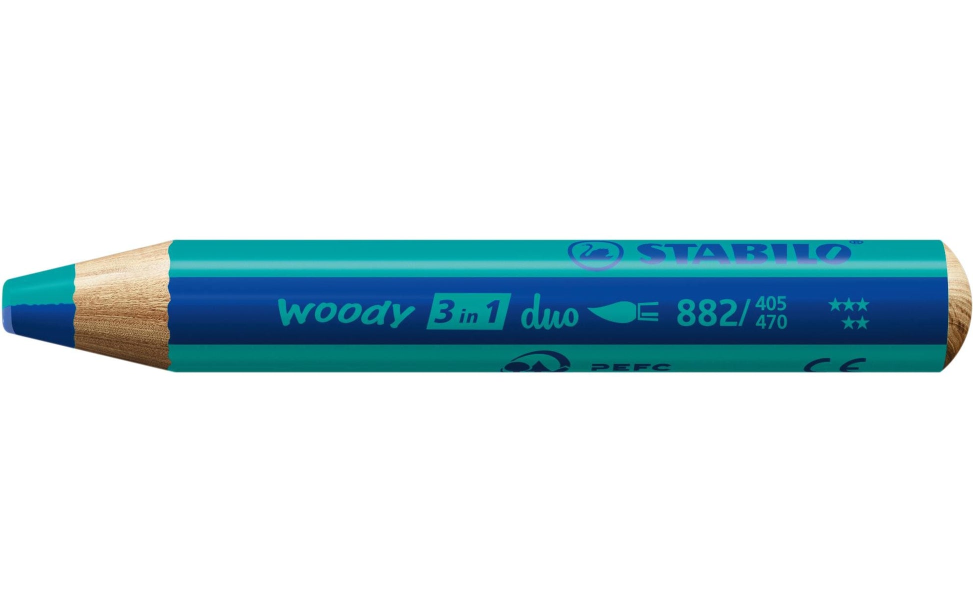STABILO woody 3 in 1 Duo – 5 Duofarben, mit Spitzer