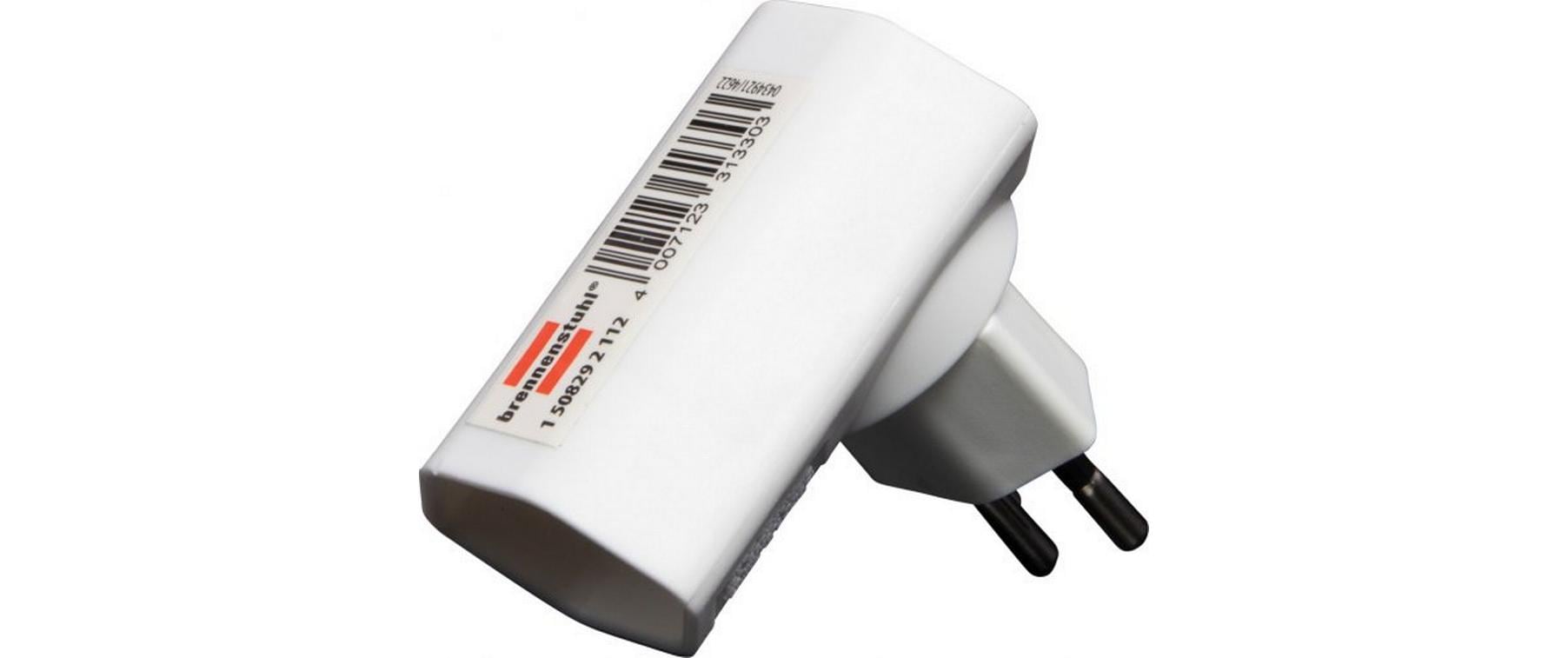 Brennenstuhl Winkeladapter T12 zu T13 – 230 V, 10 A, drehbar 300° – Weiss, für CH