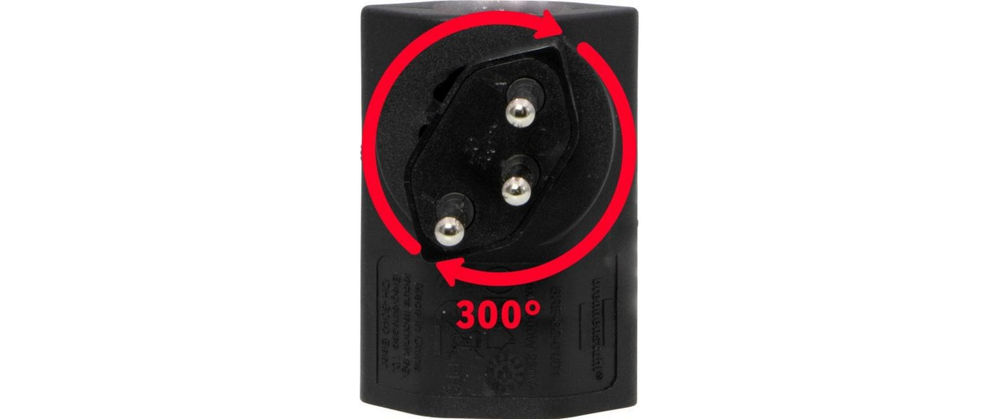 Brennenstuhl Winkeladapter T12 zu T13 – Flachstecker, 230 V, 10 A, drehbar 300° – Schwarz