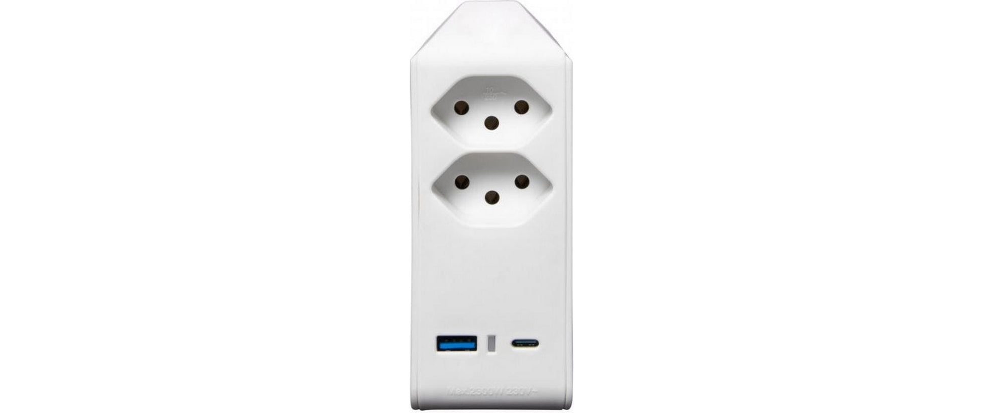Brennenstuhl cleverLINE Abzweigstecker, 2×T13, 1×USB-A + 1×USB-C, drehbar 300°, Eingang T12 – weiss