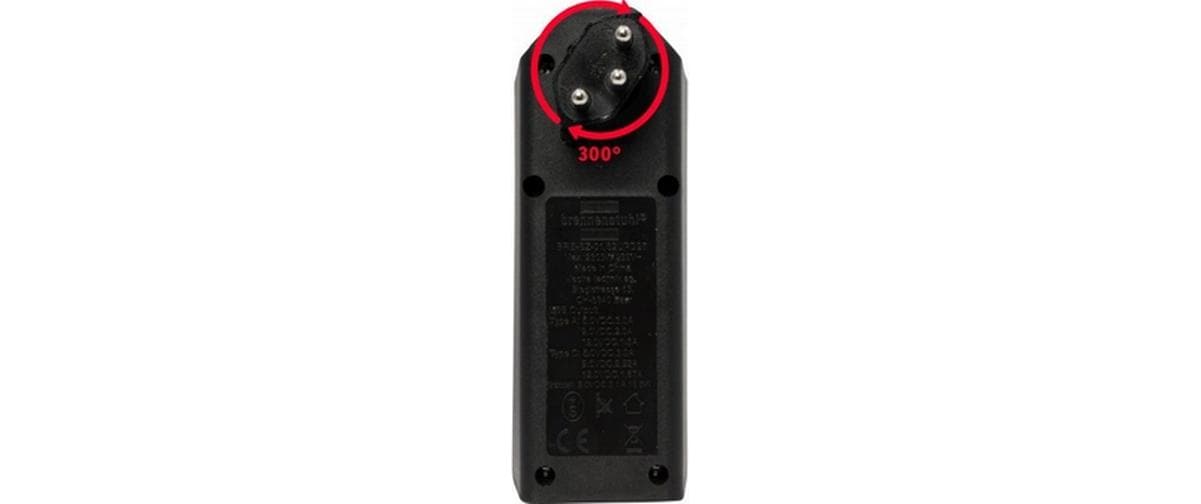 Brennenstuhl cleverLINE Steckdosenleiste, 2×T13 Steckdosen, 2×USB (1×A + 1×C), T12 Eingang, 300° drehbar – schwarz