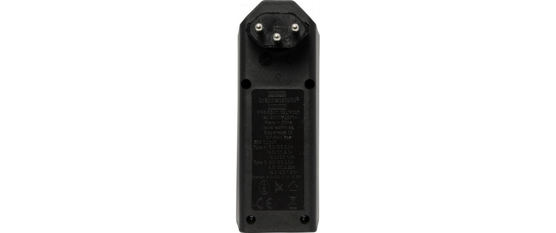 Brennenstuhl cleverLINE Steckdosenleiste, 2×T13 Steckdosen, 2×USB (1×A + 1×C), T12 Eingang, 300° drehbar – schwarz