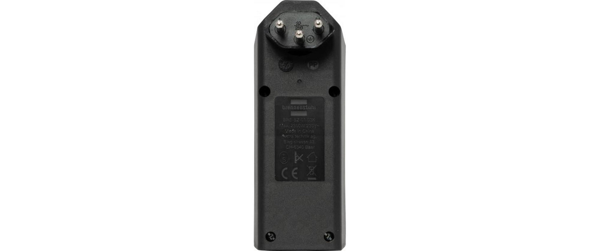 Brennenstuhl 3-fach drehbarer Abzweigstecker 300° – 230 V, 10 A, 3× T13 Buchsen, T12 Stecker – 130 × 50 × 80 mm