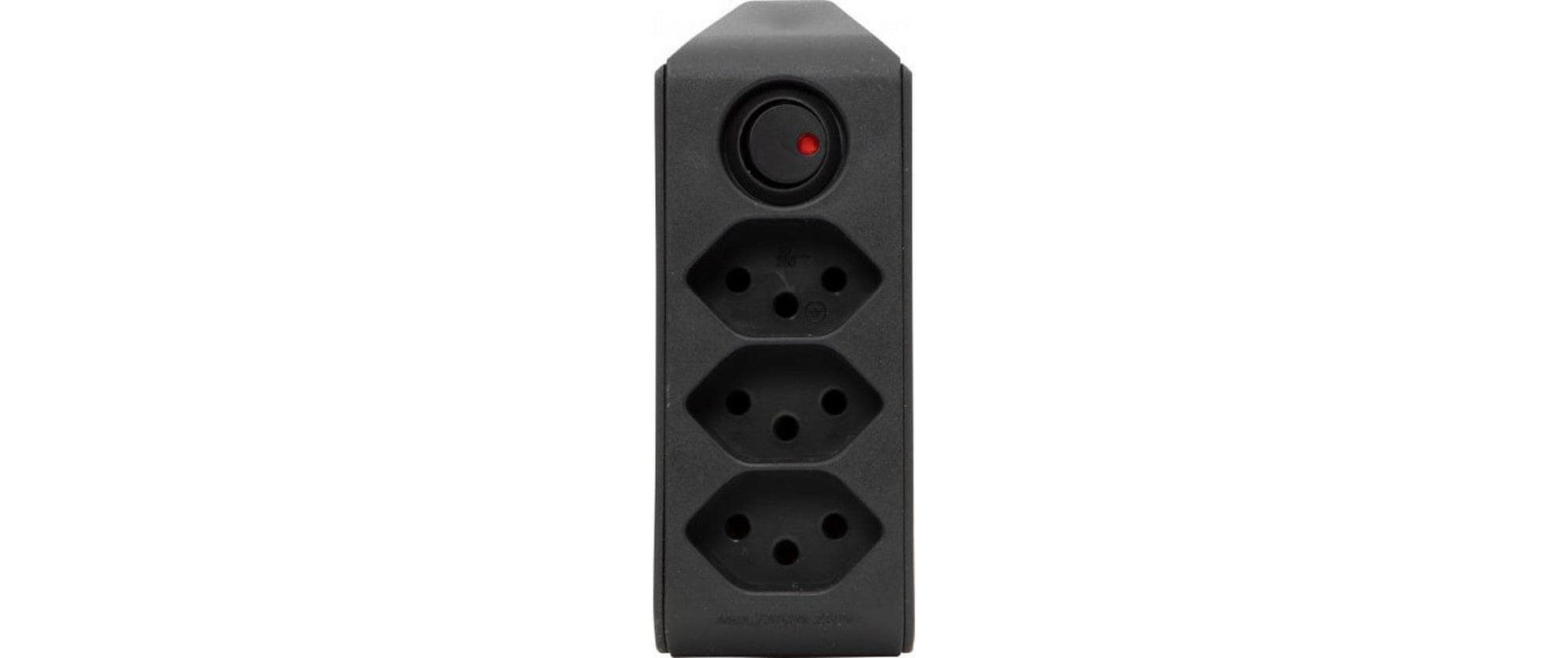 Brennenstuhl 3-fach drehbarer Abzweigstecker 300° – 230 V, 10 A, 3× T13 Buchsen, T12 Stecker – 130 × 50 × 80 mm