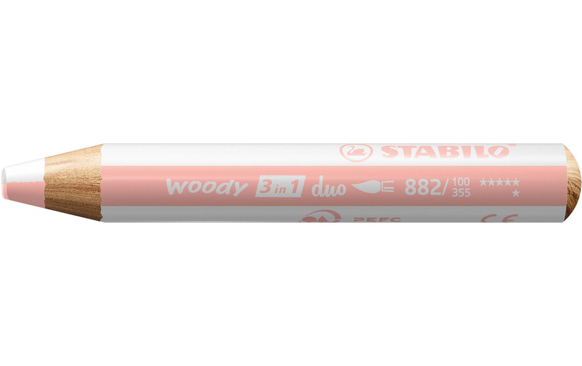 STABILO Buntstifte woody 3 in 1 duo – 3-in-1, Minen-Durchmesser 10 mm, 5 Stifte, mit Spitzer