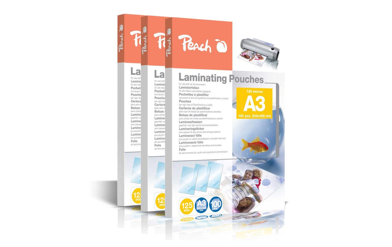 Peach Laminierfolien A3, glänzend – 125 µm, 300 Stk.