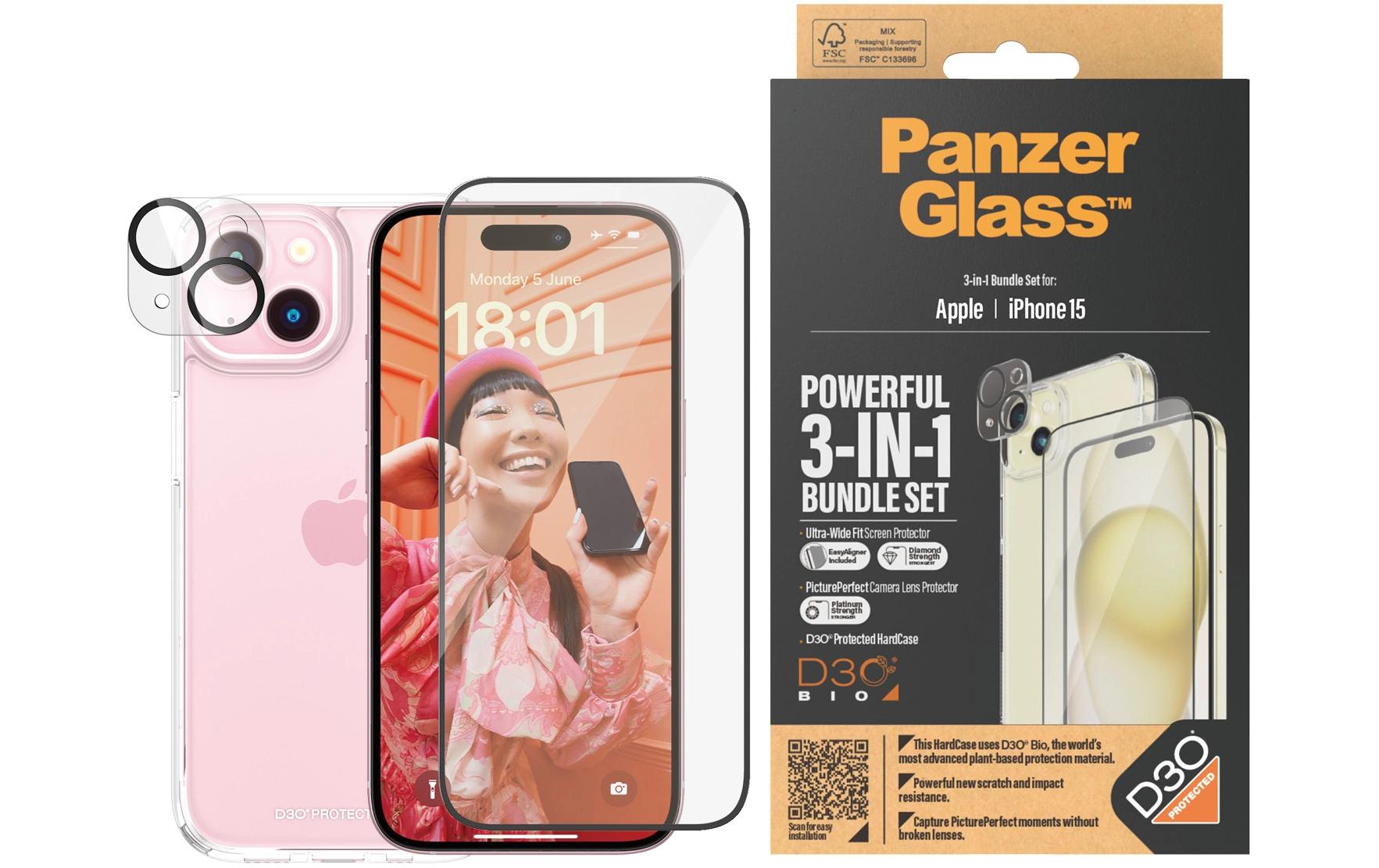 PanzerGlass Backcover – für Apple iPhone 15 – transparent