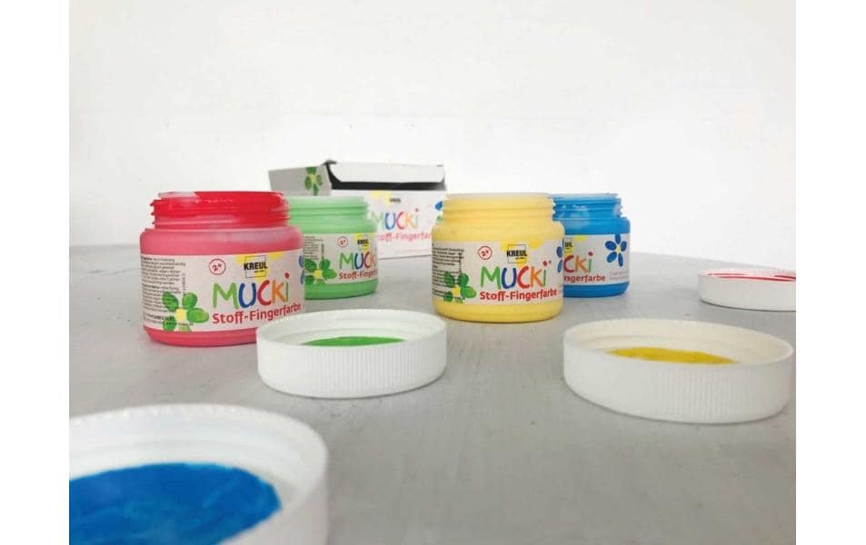Kreul – Mucki – Fingerfarben – Set, 150 ml, für Textilien