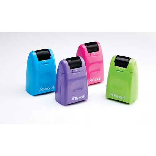 Rexel ID Guard – Tintenrollstempel (Datenmaskierer), Farbe Blau