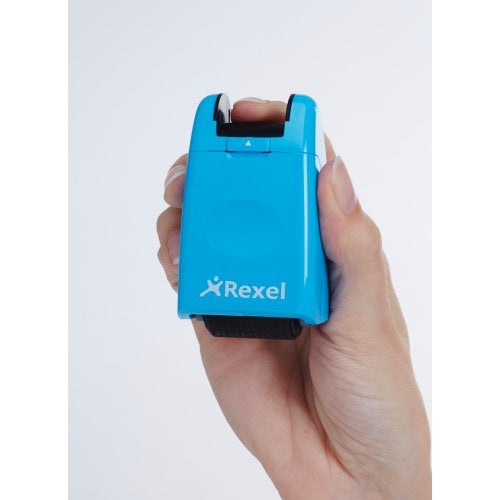 Rexel ID Guard – Tintenrollstempel (Datenmaskierer), Farbe Blau