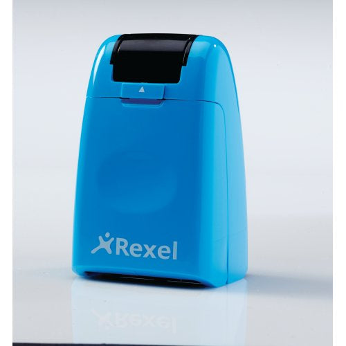 Rexel ID Guard – Tintenrollstempel (Datenmaskierer), Farbe Blau
