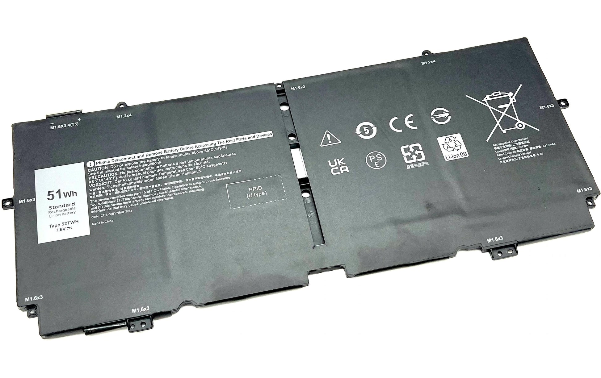 Vistaport VIS-20-XPS7390EL4 Notebook-Akku – für Dell XPS 13 7390 2-in-1 – 51 Wh, 7,6 V, 4 Zellen – Schwarz