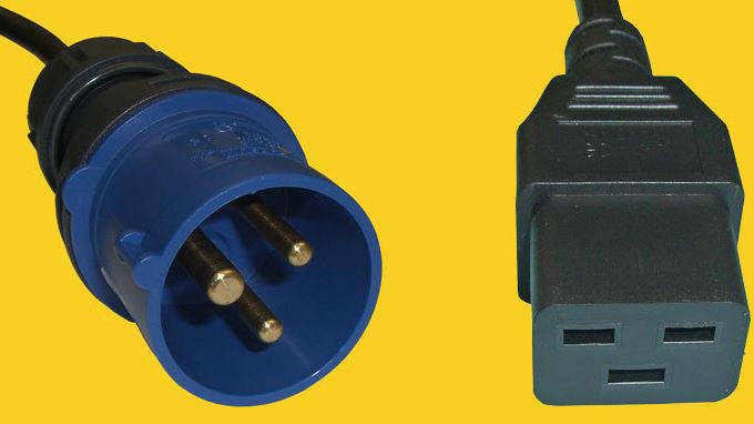 Diggelmann Netzkabel – IEC 60309 (CEE 16)–IEC C19, 3 m, 250 V/16 A, schwarz