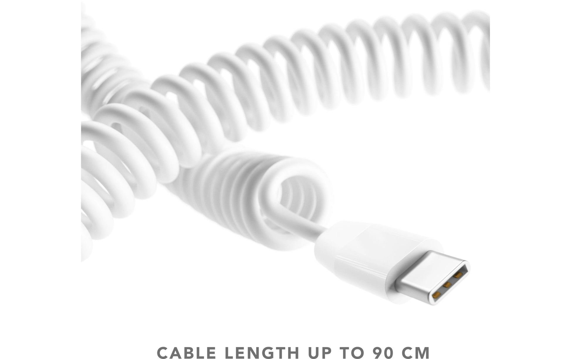 Vonmählen USB-C auf USB-C Kabel – USB 2.0 (480 Mbit/s) – 0,9 m – Spiralkabel – Weiss