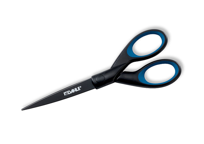 Dahle Office Titanium Schere – Titannitrid-beschichtet, Softgrip, antihaftbeschichtet, Schwarz/Blau