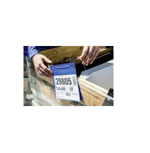 Durable Kennzeichnungstaschen – 210 × 297 mm, blau, wiederablösbar, für A4 quer, 50er-Pack