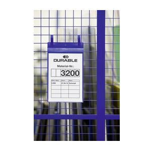 Durable Kennzeichnungstaschen – 297 × 210 mm, blau, wiederablösbar, für A4 hoch, 50er-Pack
