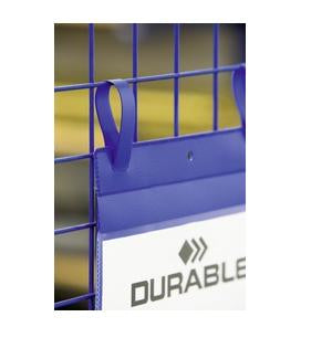 Durable Kennzeichnungstaschen – 297 × 210 mm, blau, wiederablösbar, für A4 hoch, 50er-Pack
