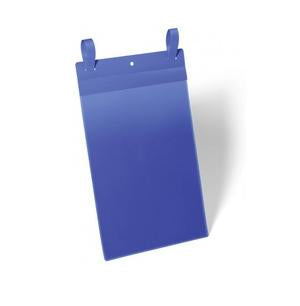 Durable Kennzeichnungstaschen – 297 × 210 mm, blau, wiederablösbar, für A4 hoch, 50er-Pack