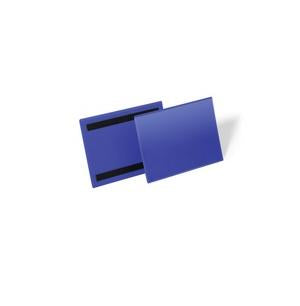 Durable Kennzeichnungstaschen – 148 × 210 mm, blau, wiederablösbar, magnetisch, für A5 quer