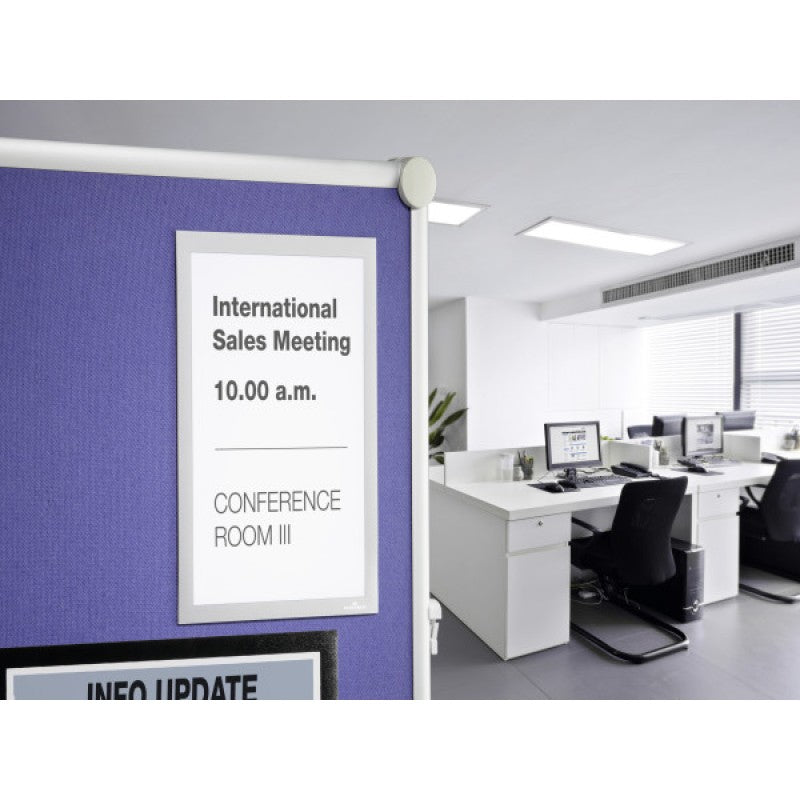 Durable Plakatrahmen Duraframe Grip – für A4 – Klapprahmen, magnetisch – grau