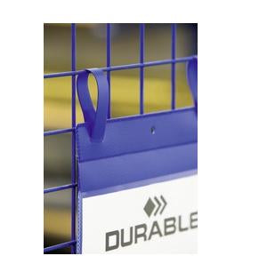 Durable Kennzeichnungstaschen – 210 × 148 mm, blau, wiederablösbar, für A5 quer