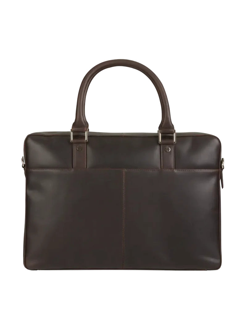 dbramante1928 Notebook-Tasche bis 16" – Vollnarbenleder, abnehmbarer Schultergurt – Braun