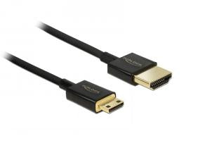 DeLOCK Mini-HDMI auf HDMI Kabel HDMI 2.0 4K 60 Hz – 1 m – Ethernet