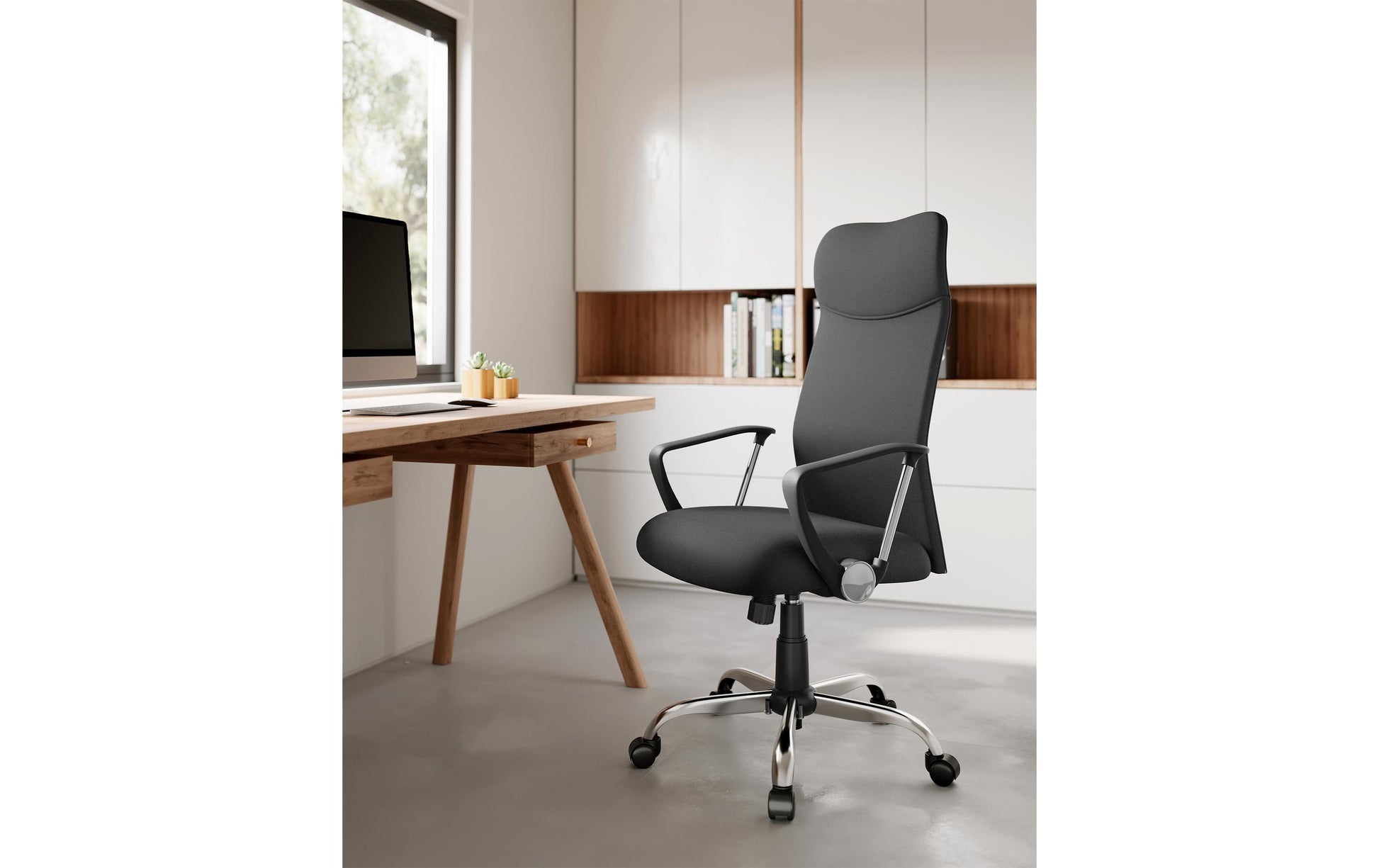 Songmics Bürostuhl Caleb – 49 × 44 × 65 cm, 120 kg, schwarz