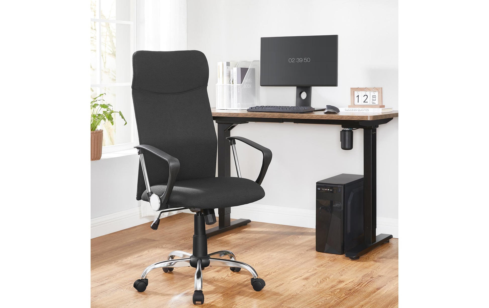 Songmics Bürostuhl Caleb – 49 × 44 × 65 cm, 120 kg, schwarz
